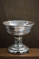 LARGE 19th century bowl on foot in poor man's silver / Mercury Glass with leaf decorations on ...