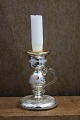 Rare 19th century chamber candlestick in Mercury Glass with handle and fine old patina...