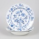 Meissen Blue Onion, set of three deep pasta plates.Three hand-painted deep porcelain plates ...