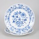 Meissen Blue Onion, two lunch plates.Two hand-painted porcelain lunch plates decorated with ...