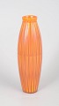 Ewald Dahlskog for Bo Fajans, vase.Ribbed ceramic vase with a warm orange glaze. Model 1839, ...