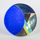 Helen Gibson, unique art glass dish "Mosaic".Circular art glass dish in multicoloured glass ...