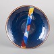 Ulla Ohlson for Lindshammar, art glass dish.Circular art glass dish in dark blue glass with ...
