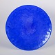 Eva Englund for Målerås, large art glass dish.Circular art glass dish in thick blue glass ...
