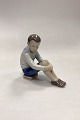 Bing and Grøndahl Figurine - Boy on Books / School´s Out No. 1742. Designed by Ingeborg ...