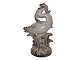 Large and rare Royal Copenhagen art pottery figurine, heron catching fish.Designed by Knud ...