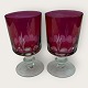 2 older red crystal glasses with cuts200 DKK total