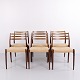 Set of 6 dining chairs, model 78, designed by N.O. Møller and manufactured by J.L. Møllers ...