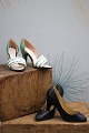 Handmade French vintage miniature model of stilettos from the 50s.H: 7cm. L: 9.5cm. (One pair ...