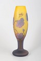Émile Gallé, art glass vase.Elegant vase in layered art glass with acid-etched floral ...