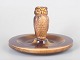 Mari Simmulson for Upsala-Ekeby, owl dish.Rare stoneware dish with integrated owl figure, ...