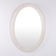 Oval White Painted Mirror with Wooden Frame from the 1940s
