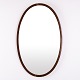 Oval Mirror with Slim Dark Wood Frame from the 20th Century