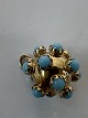 Ball with turquoise Pendant / Charms in 14 carat goldStamped 585Height with eyelet 18.75 ...