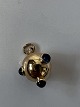 Ball with stone Pendant / Charms in 14 carat goldStamped 585Height with eyelet 17.78 ...