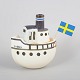 Lisa Larson for Gustavsberg, ship. Lantern.Decorative ceramic sculpture shaped as a Swedish ...