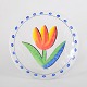 Ulrica Hydman-Vallien for Kosta Boda, dish.Hand-painted art glass dish from the "Tulpan" ...