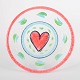 Ulrica Hydman-Vallien for Kosta Boda, dish.Hand-painted art glass dish from the "Hjärta" ...