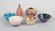 Set of six miniature studio ceramics.Set consisting of six unique miniature pieces in ...