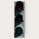 Old traffic light / Light basket in green patinated metal, Red, yellow and green glass, Height ...