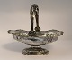 Russia. Silver bowl with handle (84). Length 21.5 cm. Width 17.5 cm.