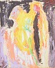 Imre Antonyi, oil painting, listed Swedish visual artist.Abstract composition executed in ...