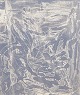 Per Kirkeby, colour zincograph, listed Danish visual artist.Abstract composition executed as ...