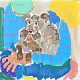 Bredtved, Michael (1959 - ) Denmark: Buster, 2026. Acrylic on canvas. Verso signed. 60 x 60 ...
