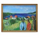 Jens Søndergaard, 1895-1957, oil on canvasLandscape, Jutland. Signed and dated 1937Visible ...