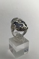 Georg Jensen Sterling Silver Ring No. 18 Chalcedon Moonlight BlossomMeasures Ring Size 53 (US ...