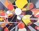 French artist, oil on canvas, "Cosmos Imaginaire".Abstract geometric composition featuring ...