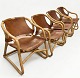 Nice bamboo Easy chairs with vintage cognac-colored ...
