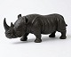 Fine, large carved wooden rhinoceros