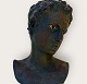Painted plaster bust on wooden base, Copy of Greek sculpture: Ephebe from Marathon, height ...