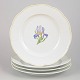 Meissen, set of four dinner plates.Set of four hand-painted dinner plates in white porcelain ...
