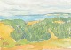 Alexander Klingspor, watercolour.Landscape depicting the island of Samsø with views across ...