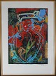 Jens Birkemose (1943-2022)Large abstract compositionColor lithography 14/90 in golden ...