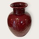 Large floor vase with jumping deer in oxblood-colored glaze from Knabstrup ceramics, 41cm high, ...
