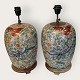 Two large Chinese table lamps on wooden bases, height approx. 54cm with socket,, They are ...