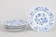 Meissen, set of six lunch plates.Elegant porcelain set in the Blue Onion pattern, featuring ...