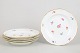 Meissen, set of five dinner plates.Elegant porcelain set in the Saxon Flower pattern, ...