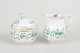 Meissen, sugar bowl and creamer.Elegant porcelain set in the Green Indian Flower pattern, ...