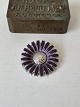 Georg Jensen Daisy brooch/pendant in silver with purple enamelStamp: Georg Jensen - 925 - ...