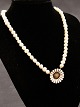 Pearl necklace with A Michelsen daisy brooch item no. 642209