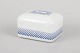 Lyngby/Danild, lidded butter jar.Rectangular porcelain lidded jar with a blue diamond ...
