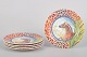 Gien "Savane", set of five plates.Set of five faience plates in the Savane pattern with a ...