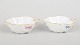 Meissen Saxon Flower, pair of handled bowls.Pair of hand-painted porcelain bowls with handles, ...