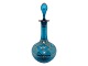 Bohemian glass carafe in turquoise blue glass with decoration from around 1940 to ...