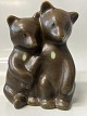 Knud Basse Figure Bears Pair in Brown Glazed CeramicProduced in Denmark in the ...