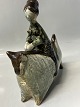 Figurine, ceramic, Girl on horse "Honeymoon", Søholm, Bornholm, DenmarkSigned SIMON 866. ...